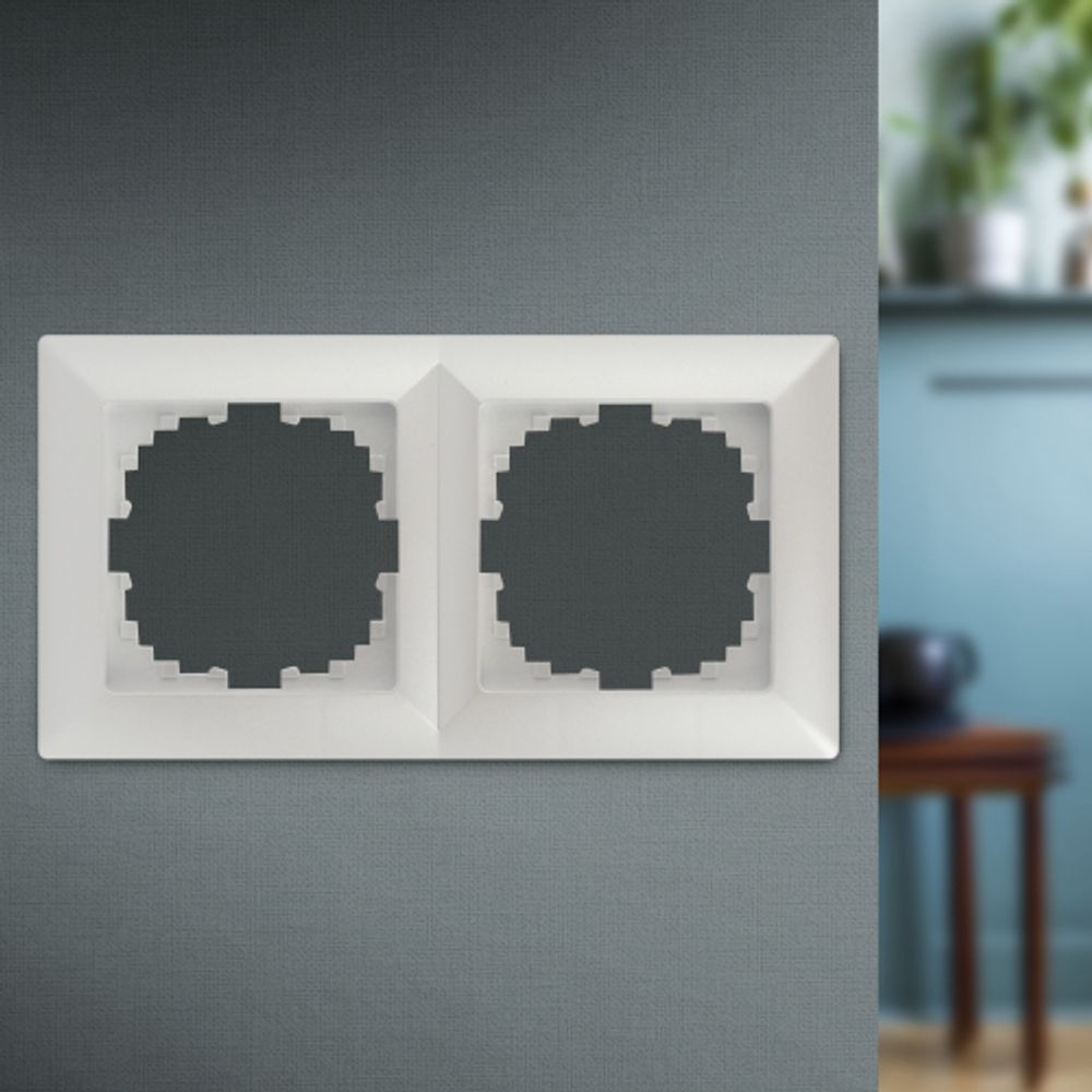 Рамка для розеток и выключателей Intro Solo 4-502-06 на 2 поста, СУ, перламутр