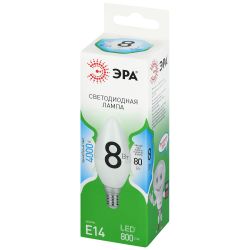 Лампа светодиодная ЭРА GREEN LINE LED B35-8W-840-E14 GL 8Вт свеча яркий белый свет E14 | Лампы cветодиодные Свеча (B/C)