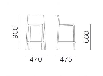 Стул пластиковый полубарный Volt