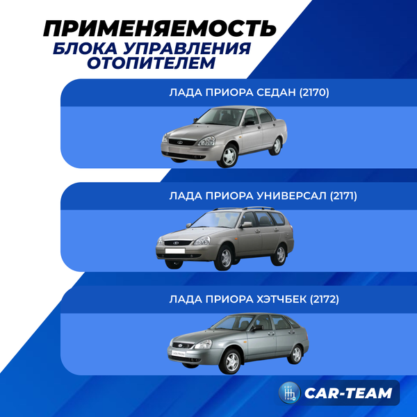 Ручки управления отопителем на Лада Приора без кондиционера с красной LED подсветкой