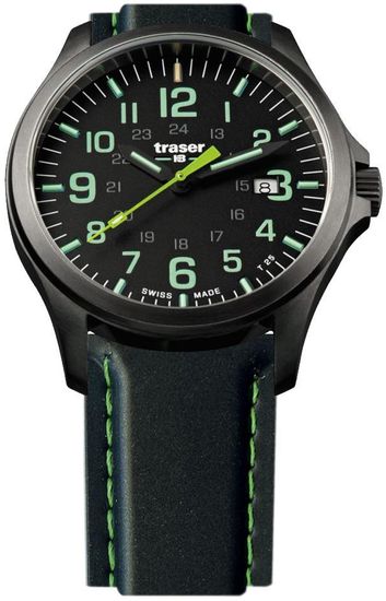 Швейцарские тактические часы Traser P67 OFFICER PRO GUNMETAL Black/Lime 107864