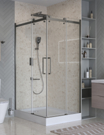 Душевой уголок 120х90см BelBagno MARINO-2-AH-2-120/90-C-GM профиль оружейная сталь, стекло прозрачное