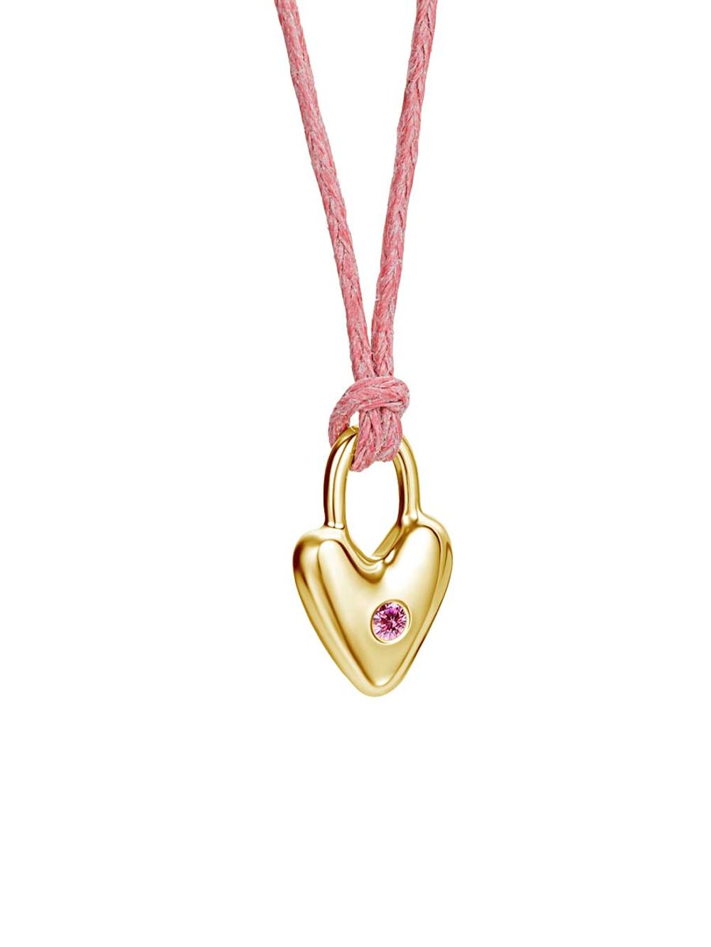 Подвеска Замочек на шнурке, позолота