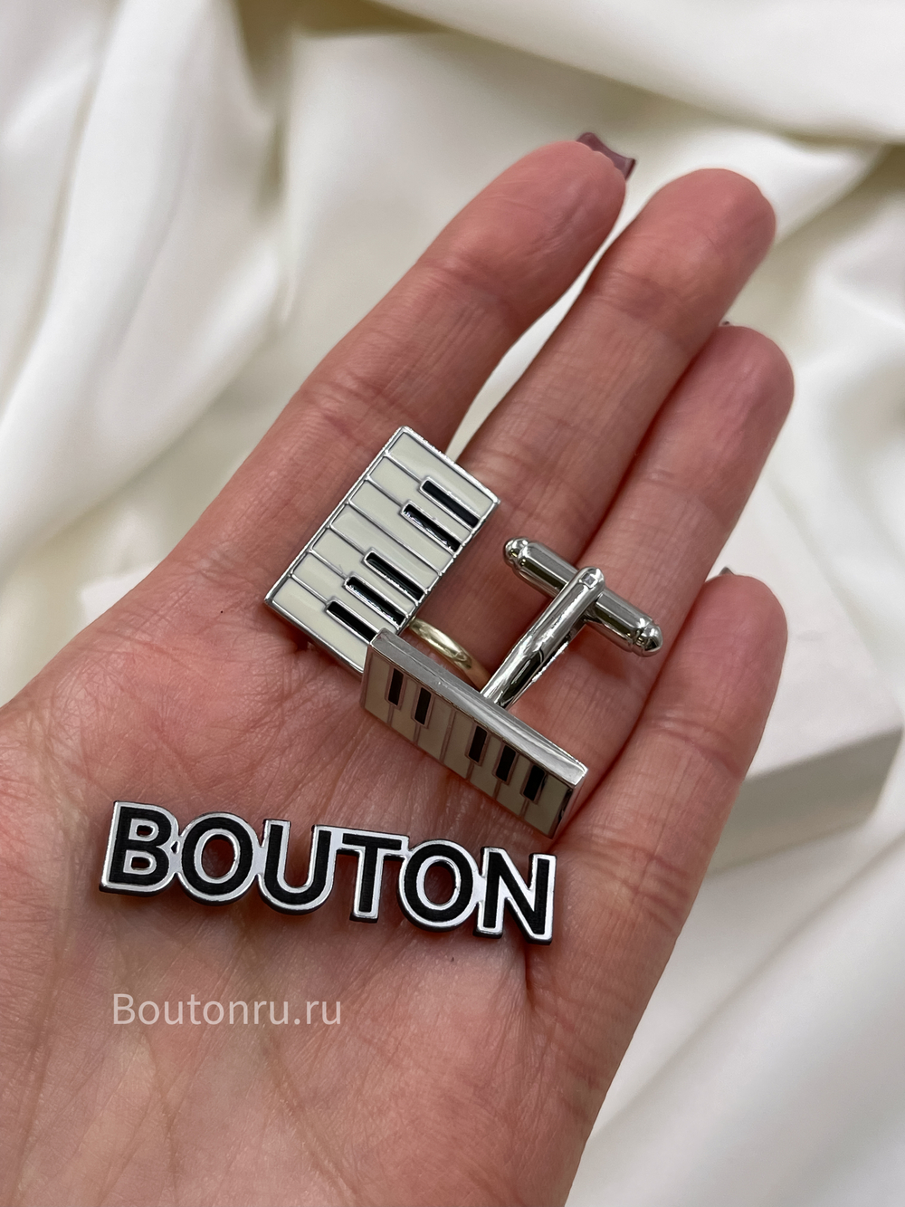 Запонки серебристые "Игральные Карты"