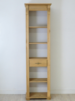 Шкаф витрина, 54х42х195, Susanna, сервант для посуды, стеллаж для книг, деревянная, бейц, MAKOSA