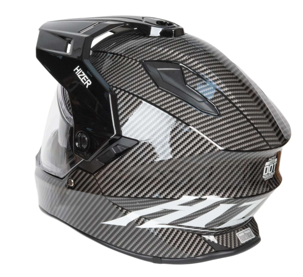 Шлем мото мотард HIZER J6808 №4 (L) carbon (2 визора)