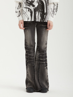 Женские Джинсы (Regular Fit) Sadie Black Washed Studded Lace Up Flare