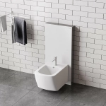 Инсталляция для биде со смесителем WasserKraft Naab 86BDT.050.WH.SQ3206 белая панель/смеситель хром