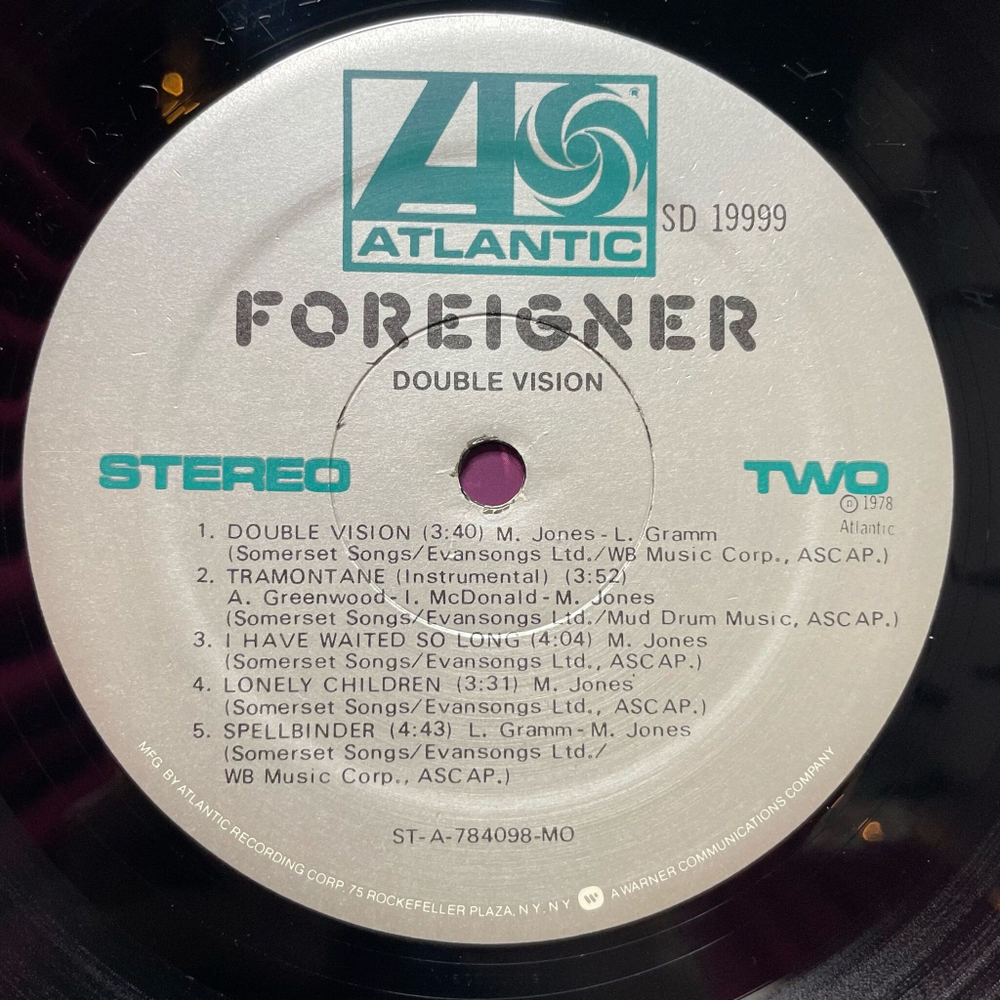 Винтажная виниловая пластинка LP Foreigner Double Vision (USA 1978)