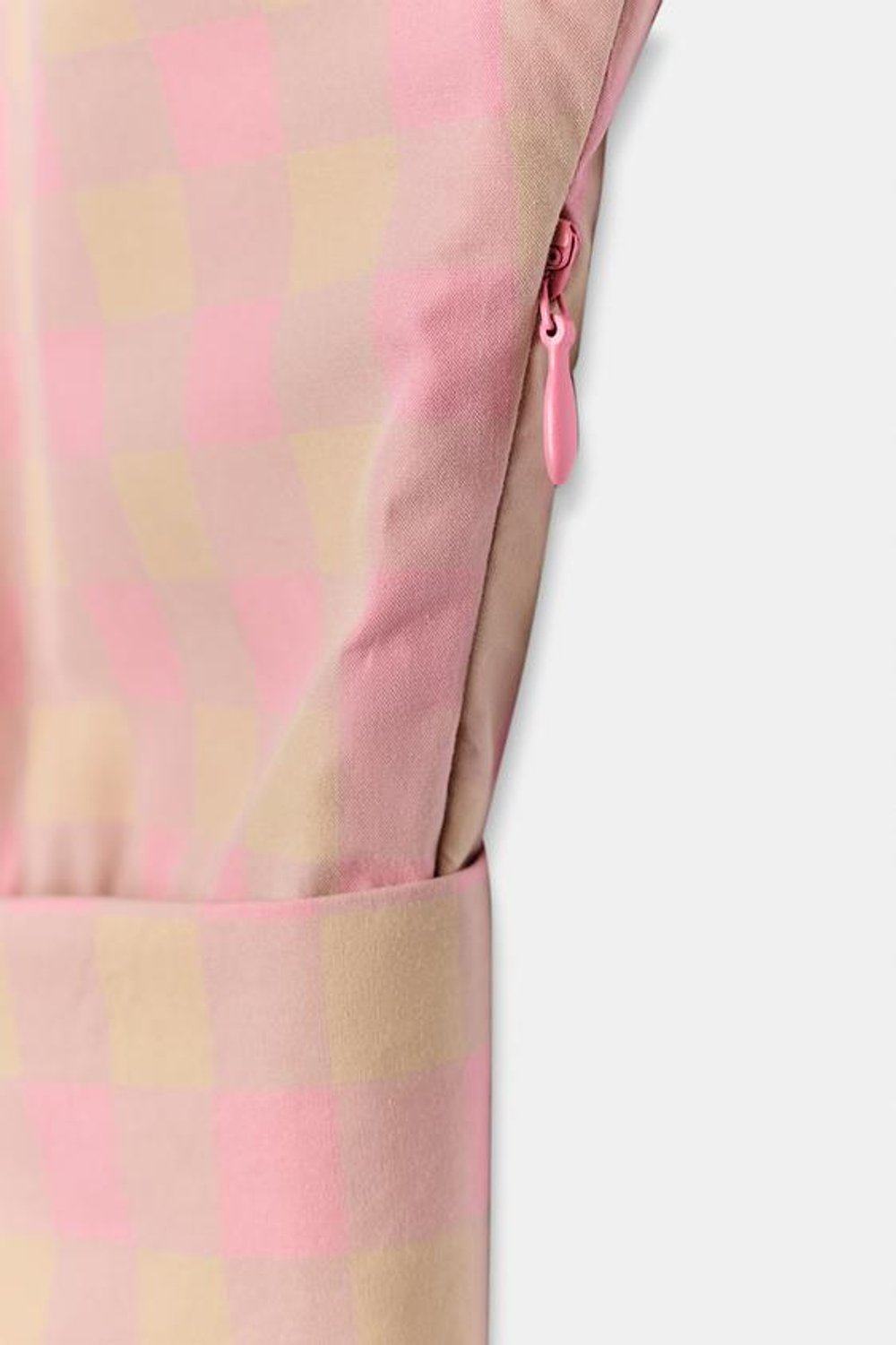 ZARA ПЛАТЬЕ МИДИ ИЗ ПОПЛИНА В КЛЕТКУ — ZW COLLECTION, РОЗОВЫЙ