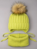 Шапка зимняя вязаная и снуд для детей