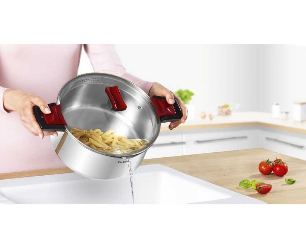 Кастрюля с крышкой Tefal Cook&Clip 6.1л 22см G7237974