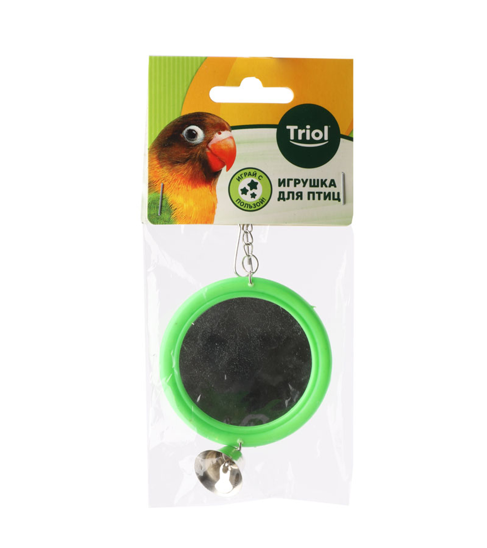 Игрушка для птиц "Зеркало с колокольчиком", 120*d60мм, Triol