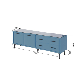 Тумба ТВ Виго 1,6, Светло-голубой