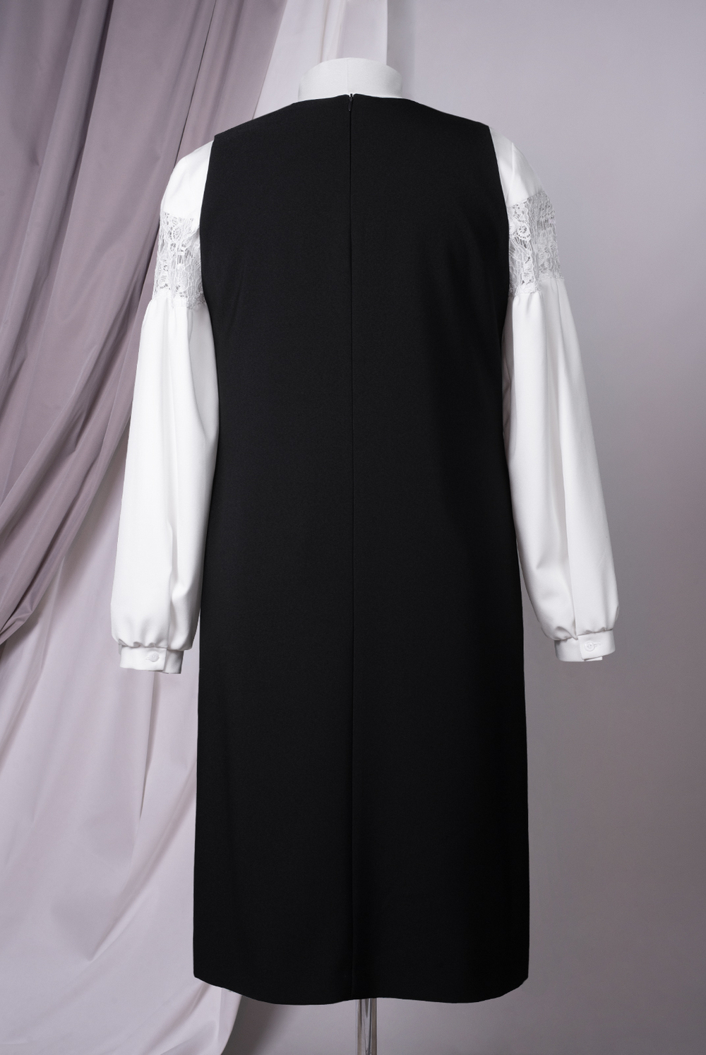 Офисный сарафан 1637А, черный #70Ч081637А