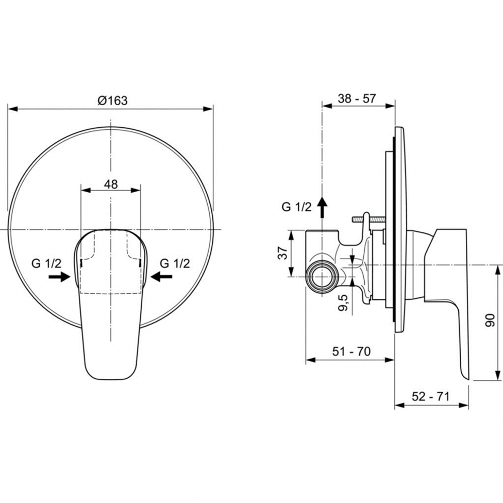 Смеситель Ideal Standard  CERAPLAN III A6382AA для душа