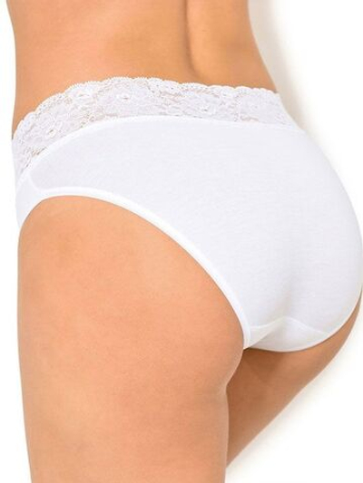 Трусики-слипы Dolce Cinture с кружевным пояском (Размер: S) (Цвет: белый)