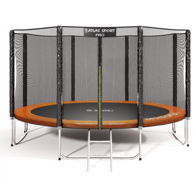 Батут Atlas Sport 404 см (13ft) PRO (усиленные опоры) Orange