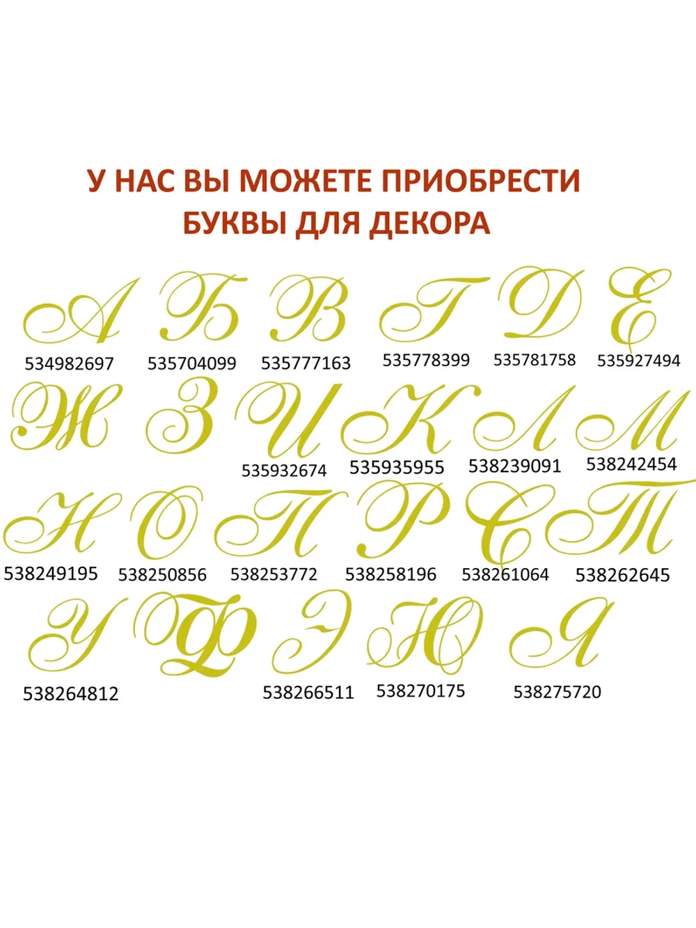 Наклейки свадебные на бокалы инициалы "Ю"