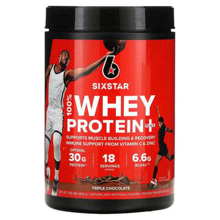 Сывороточный протеин SIXSTAR, 100% Whey Protein Plus, тройной шоколад, 826 г (1,82 фунта)
