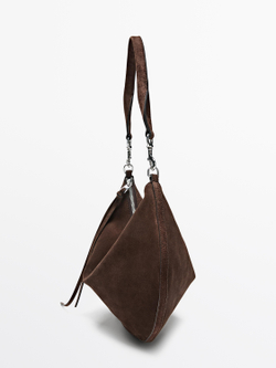 Massimo Dutti Сумка из кожи наппа, норка