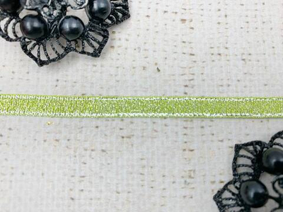 Лента парча, ш. 0,6 см, салатовый