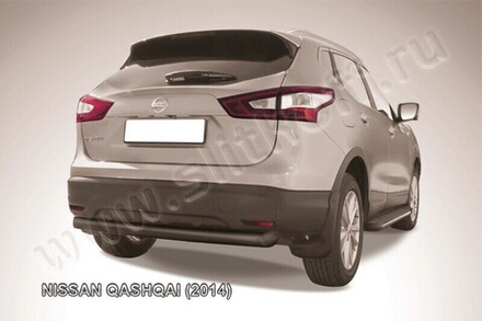 Защита заднего бампера Nissan Qashqai (2013-2019) d76 серебристая