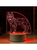 Светильник 3D ночник RISALUX «Волк», LED RGB, от сети, 9.5×1