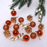 Набор украшений «Сундучок сказок» 3 см (18 предметов), Янтарь/золото