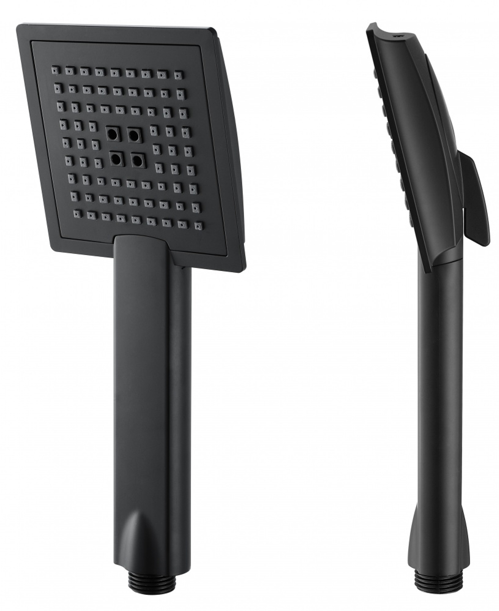 Лейка для душа (3 режима) КВАДРАТ черный ViEiR (40/1шт)