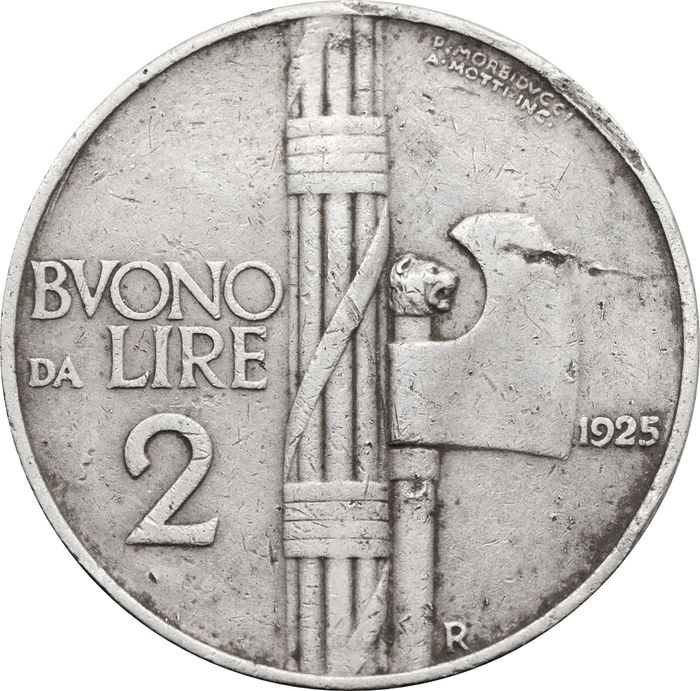 2 лиры 1925 Италия