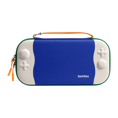 Тканевый чехол tomtoc FancyCase-G05 Slim Case Froz Edition для Nintendo Switch 2 Водостойкий укреплённый гибридный чехол с ремешком-ручкой и застёжками-молниями YKK. Вмещает до двенадцати картриджей с играми