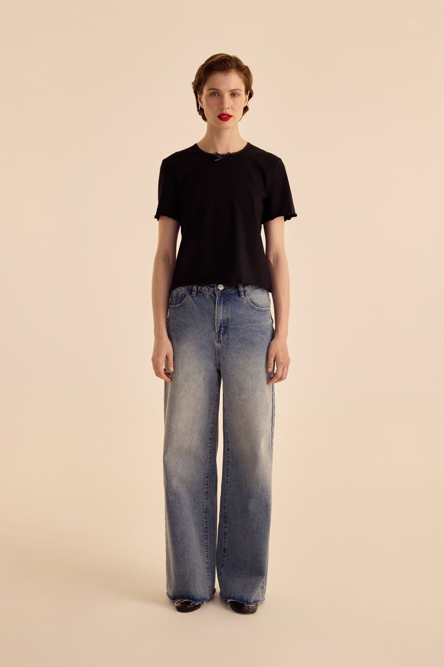 Джинсы (Как у Керри), голубые с эффектом потертостей