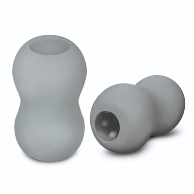 Серый двусторонний мастурбатор MINI DOUBLE BUBBLE (Цвет: серый)