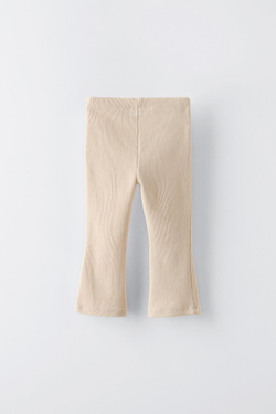 ZARA ЛЕГИНСЫ FLARE ИЗ ТКАНИ ОТТОМАН, ЭКРЮ