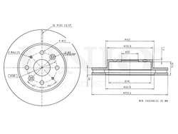 Диск тормозной передний UNIO BRD-20283