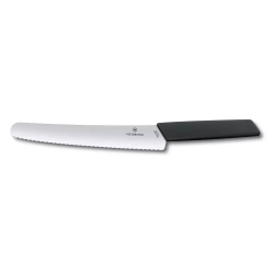 Victorinox - Нож Swiss Modern 22см с зубцами черный / артикул   6.9073.22WB  / GTIN 7611160092410
