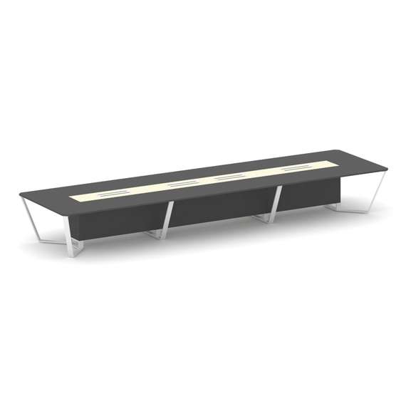 Steel Meet Стол переговорный прямоугольный KMK-PR.B.SP-18 Антрацит/Ваниль Глянец/Металл Белый 6000*1