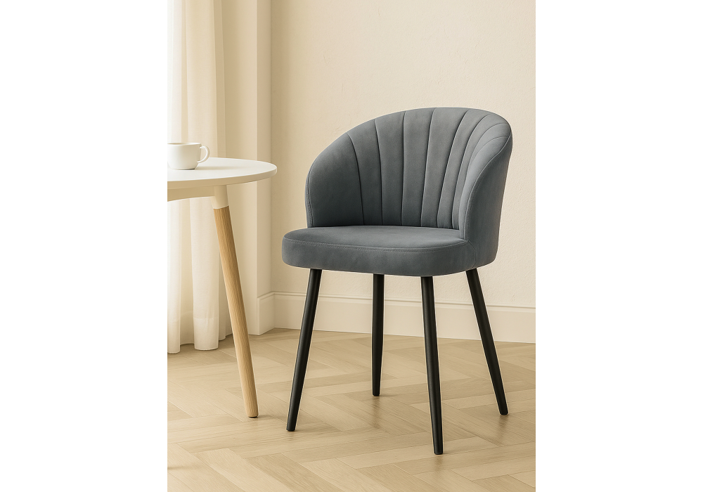 Стул на металлокаркасе Woodville Бэнбу marseille 11, черный, ножки черные