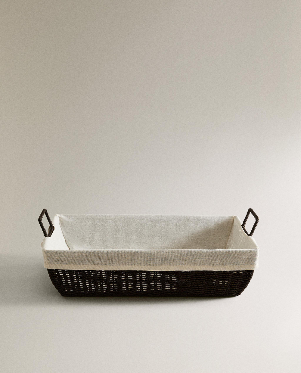 Zara Home Корзина из плетёной бумаги, цвет бежевый, 58 см