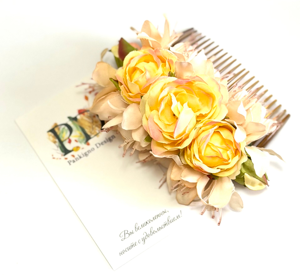 Гребень Pankigno Design с розами Limited Edition