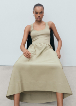 Комбинированное платье с пышной юбкой