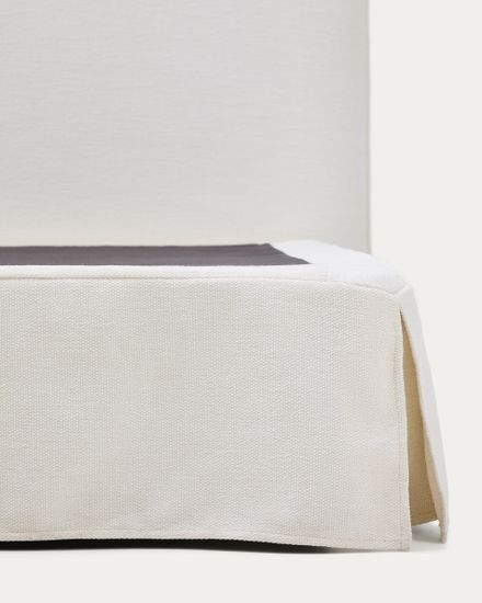 Кровать Jaira из белого шенилла со съемным чехлом для матраса 160x200 см