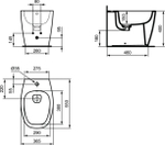 Напольное пристенное биде Ideal Standard DEA T509901