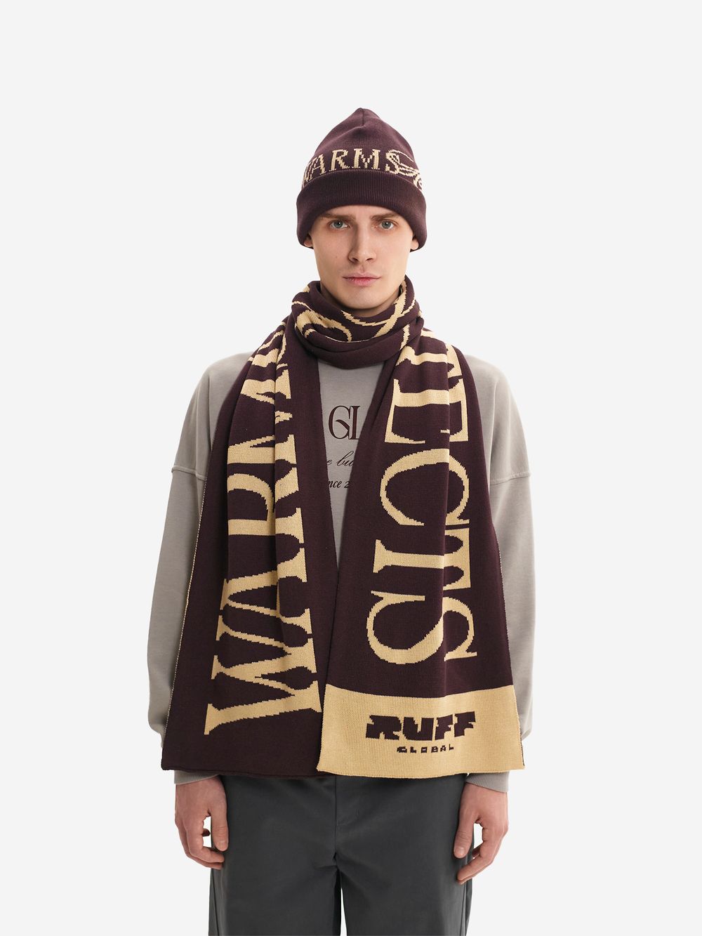 Шапка Ruff Global Warms Hugs Protects Beanie винная