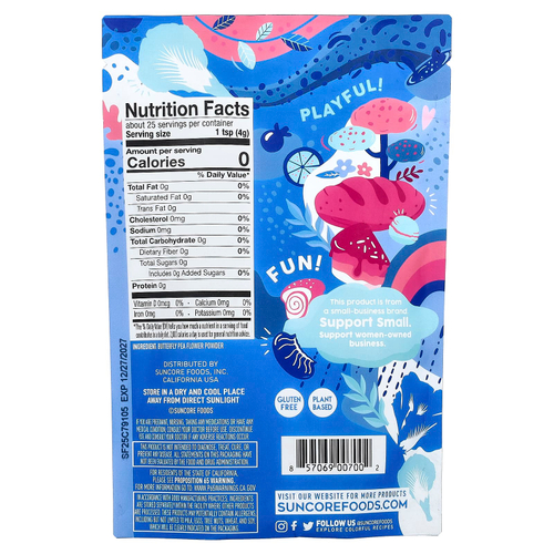 Suncore Foods, цветки клитории в порошке, 99 г (3,5 унции)