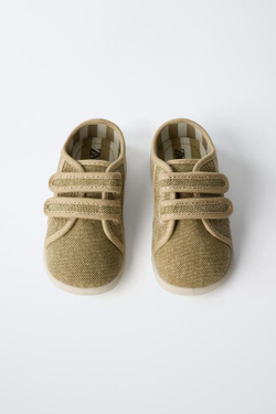 ZARA ТЕКСТИЛЬНЫЕ КРОССОВКИ BAREFOOT, КОРИЧНЕВЫЙ