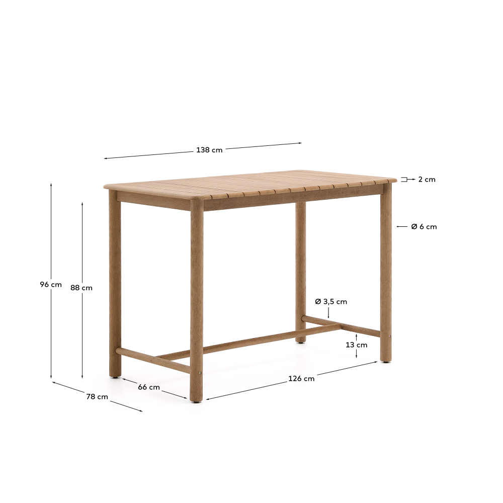 Sori Уличный стол из акации 135 x 78 см