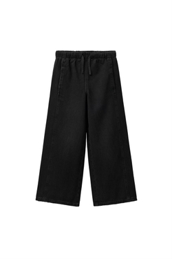 ZARA ДЖИНСЫ WIDE LEG НА ШНУРКЕ, ЧЕРНЫЙ