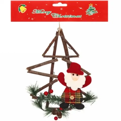 Украшение новогоднее «Дед Мороз с елкой» 25см